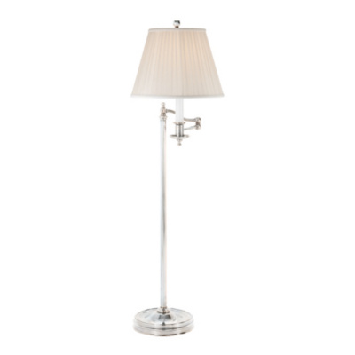 Stockton Swing Arm Floor Lamp in Polished Silver