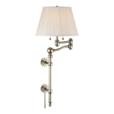 Sargent Swing Arm Wall Lamp in Butler's Silver