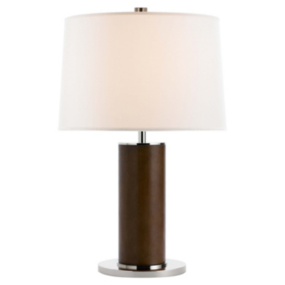Beckford in Chocolate Leather with Linen Shade
