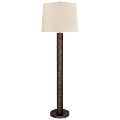 Dakota Floor Lamp in Brown Embossed Leather