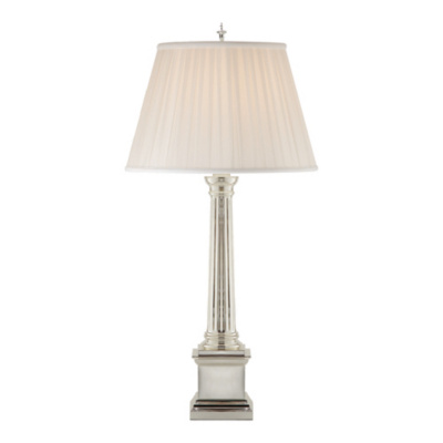Regency Column Table Lamp in Polished Silver