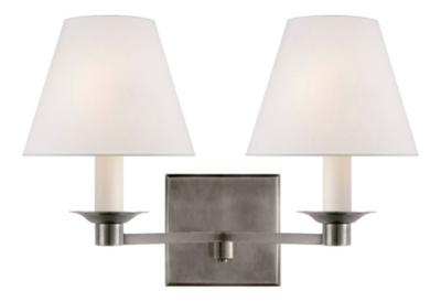Evans Double Arm Sconce - Antique Nickel