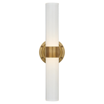 Jones Medium Double Sconce in Natural Brass
