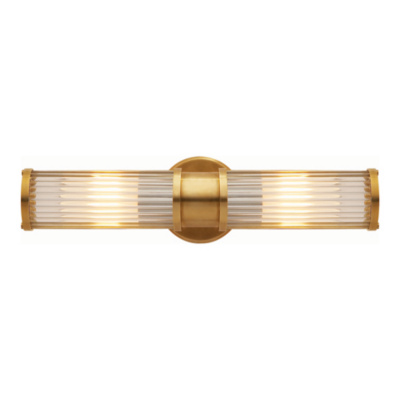 Allen Double Light Sconce in Natural Brass