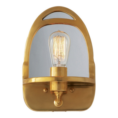 Westbury Mirrored Sconce in Natural Brass