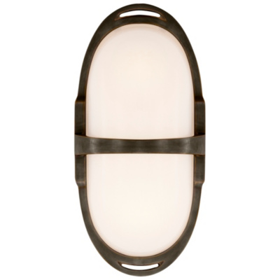 Westbury Double Sconce in Bronze with White Glass