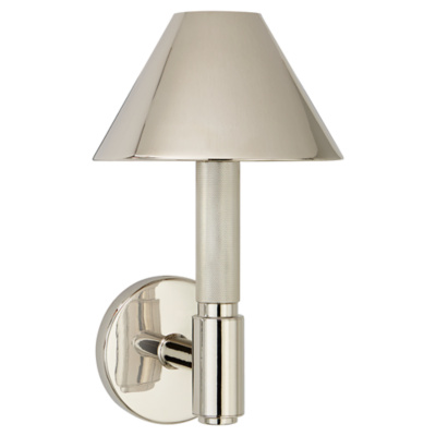Barrett Small Single Knurled Sconce in Polished Nickel