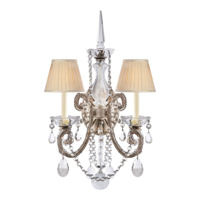 Adrianna Double Sconce in Antique Silverleaf