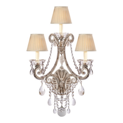 Adrianna Triple Sconce in Antique Silverleaf