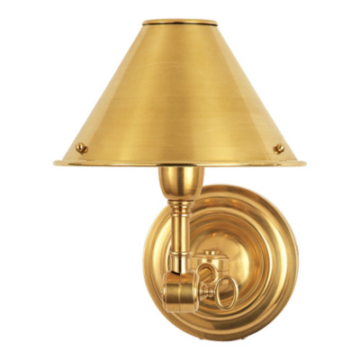 Anette Single Sconce in Natural Brass