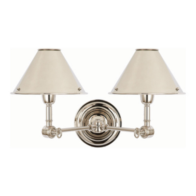 Anette Double Sconce in Polished Nickel