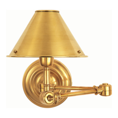 Anette Swing Arm Sconce in Natural Brass