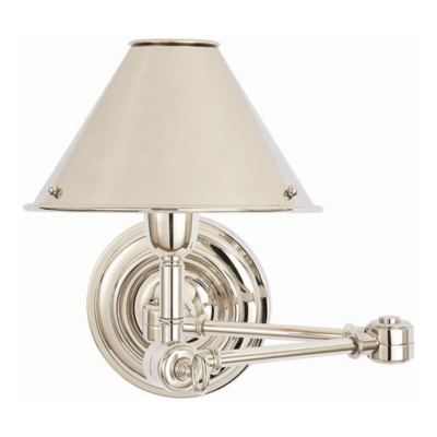 Anette Swing Arm Sconce in Polished Nickel