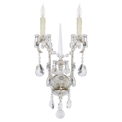 Alessandra Large Chandelier Sconce in Antique Silver Leaf