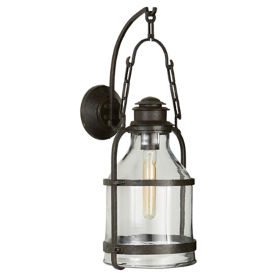 Cheyenne Medium Lantern in Aged Iron with Clear Glass