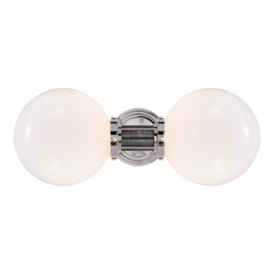 McCarren Double Sconce in Polished Nickel