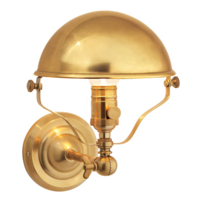 Singleton Sconce in Natural Brass
