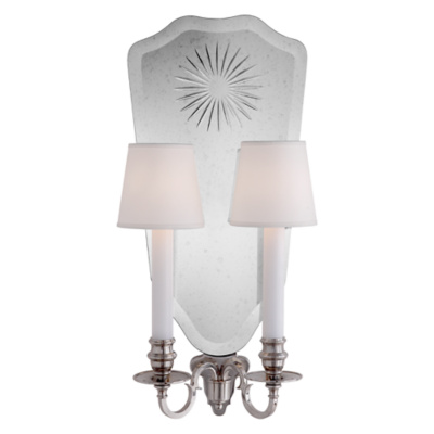 Clarissa Double Sconce in Butler's Silver