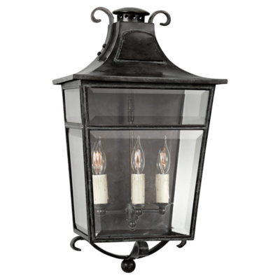 Carrington Small Sconce in French Rust and n with Clear Glass