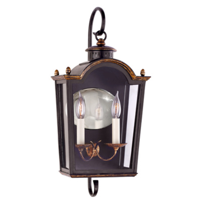 Brinkley Small Bracketed Lantern in Old Black Tole