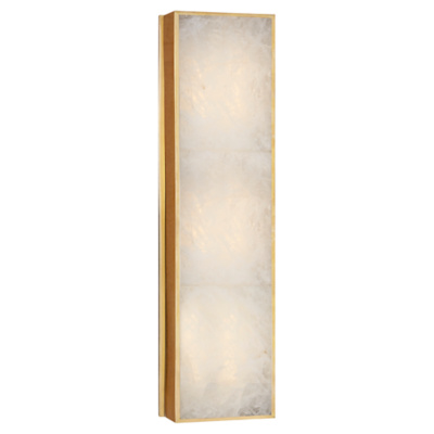 Ellis Medium Linear Sconce in Natural Brass and Natural Quartz