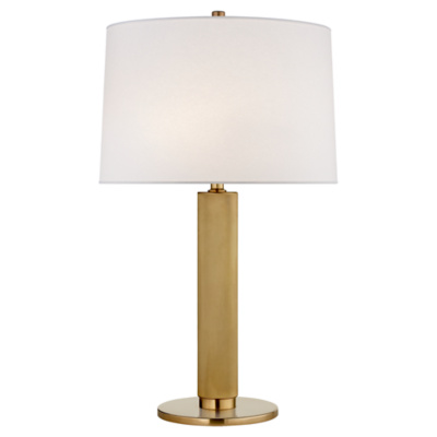 Barrett Medium Knurled Table Lamp in Natural Brass