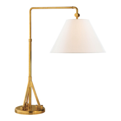 Brompton Swing Arm Table Lamp in Natural Brass