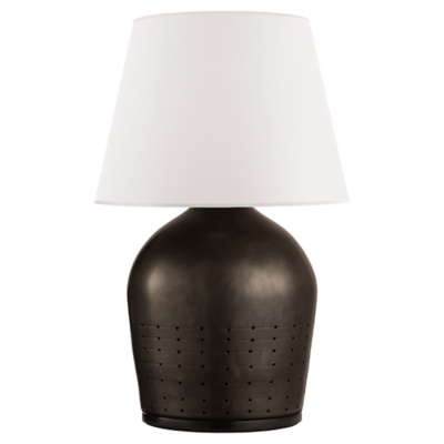 Halifax Small Table Lamp in Black Ceramic with White Paper Shade