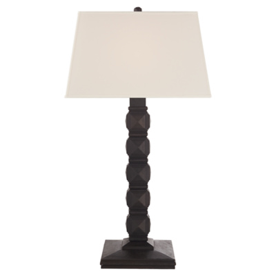 Barlow Tall Table Lamp in Aged Iron with Linen Shade