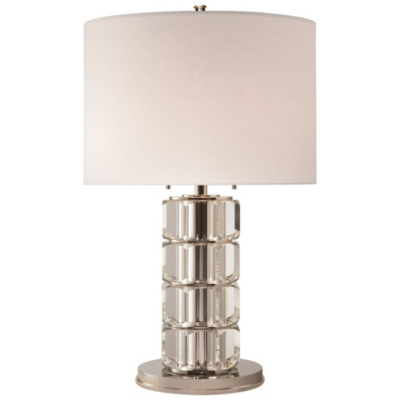 Brookings Large Table Lamp in Crystal and Polished Nickel