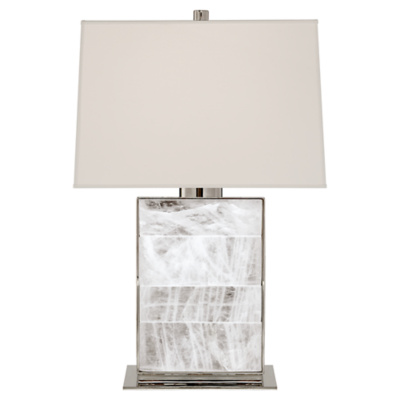 Ellis Bedside Lamp in Polished Nickel and Quartz