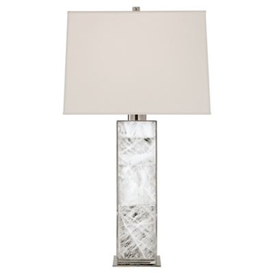 Ellis Table Lamp in Polished Nickel and Quartz