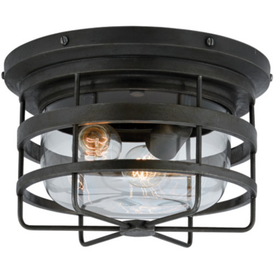 Crosby Large Short Flush Mount in Aged Iron