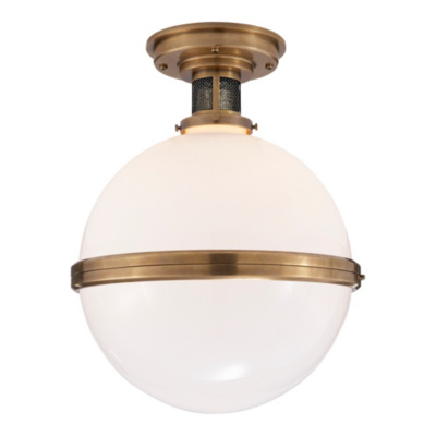 McCarren Large Flush Mount in Natural Brass