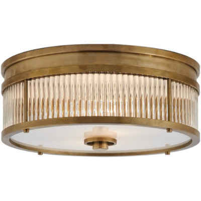 Allen Round Low Profile Flush Mount in Natural Brass