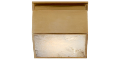 Ellis Petite Flush Mount in Natural Brass and Natural Quartz