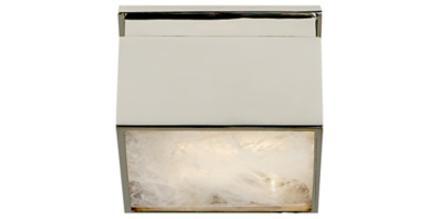 Ellis Petite Flush Mount in Polished Nickel and Natural Quartz