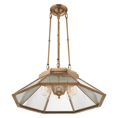 Rivington Medium Pendant in Natural Brass with Clear Glass