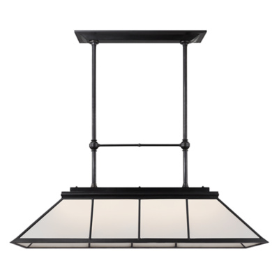 Rivington Large Billiard Pendant in Bronze with White Glass