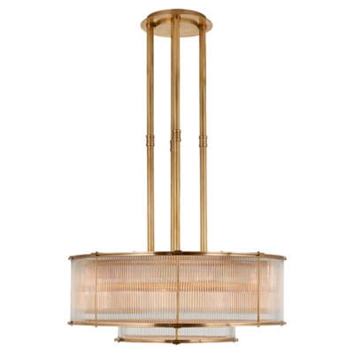Allen Large Tiered Chandelier in Natural Brass