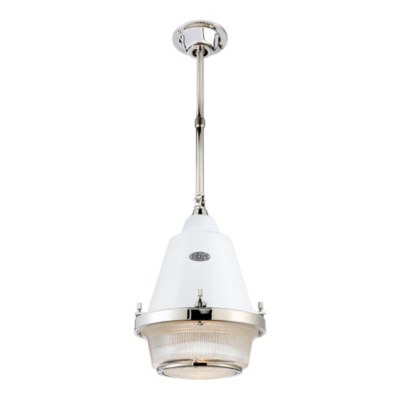 Grant Medium Pendant - Polished Nickel & White
