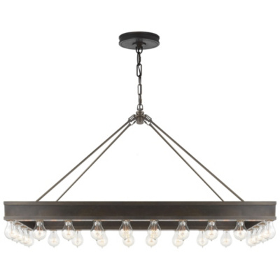 Roark Rectangular Pendant in Aged Iron