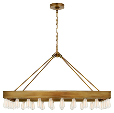 Roark Medium Rectangular Pendant in Natural Brass