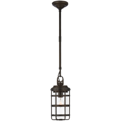 Crosby Small Pendant in Aged Iron with Clear Glass