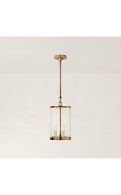 Modern Small Lantern in Natural Brass