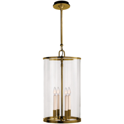 Modern Large Lantern in Natural Brass