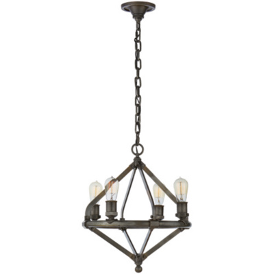 Archer Small Chandelier in Industrial Steel
