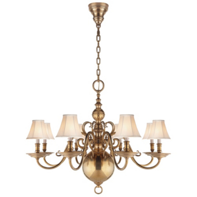 Lillianne Eight-Light Chandelier in Natural Brass