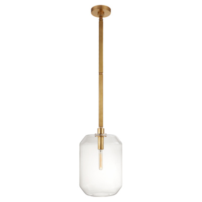 Barrett Medium Knurled Pendant in Natural Brass