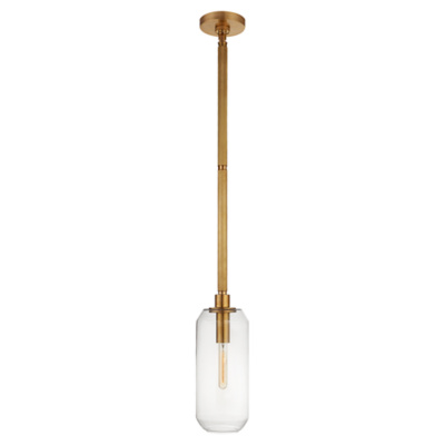 Barrett Small Knurled Pendant in Natural Brass